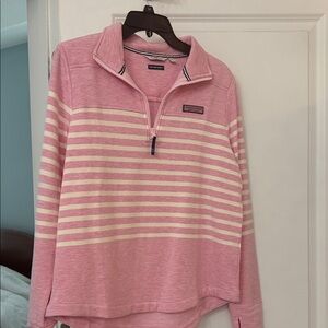 Pink Striped Dream cloth Quarter-Zip Pullover